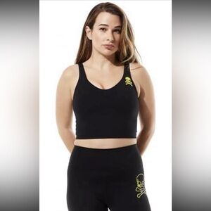 NEW‎ SoulCycle Terez Front Row Skull Crop Tank XS
